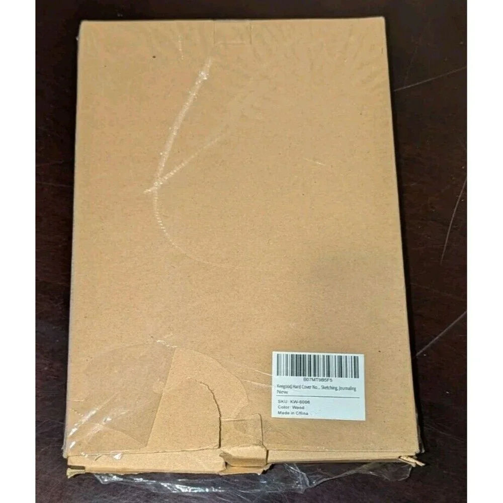 Keeegood Blank Sketch Journal Notebook With Pen Loop -‎ Wood 8.5 x 5.8 NEW